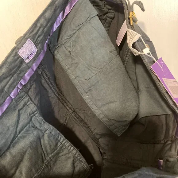 40weft women's size 48 IT dark navy linen blend adjustable cargo pants 34x33 - Picture 8 of 10